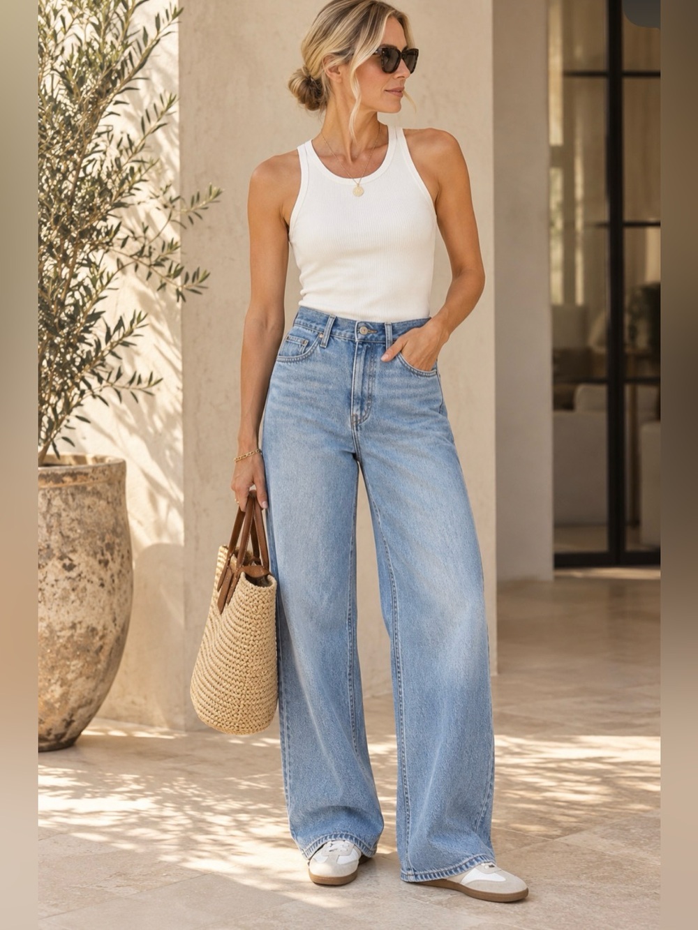 Levi’s High Loose 23 Light Wash High Rise Wide Leg Jeans Relaxed Denim